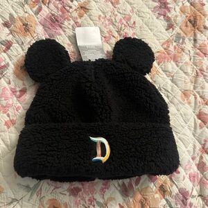 Disney Black Beanie with Ears and Logo